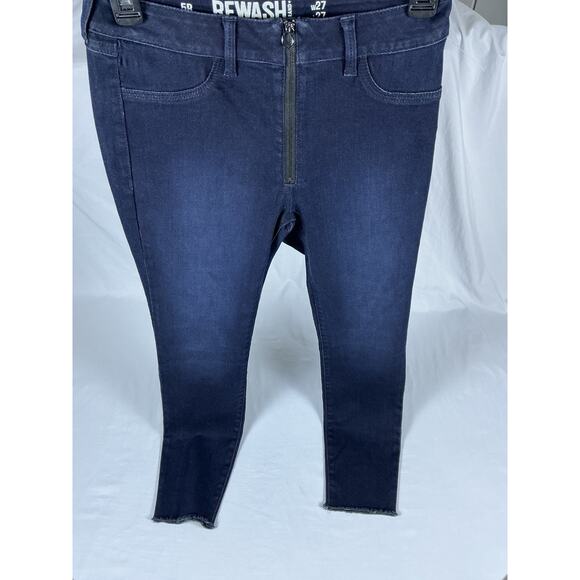 Rewash Denim - REWASH Blue Skinny Stretch Denim Jeans Zip Solid 5-Pocket Women's Regular